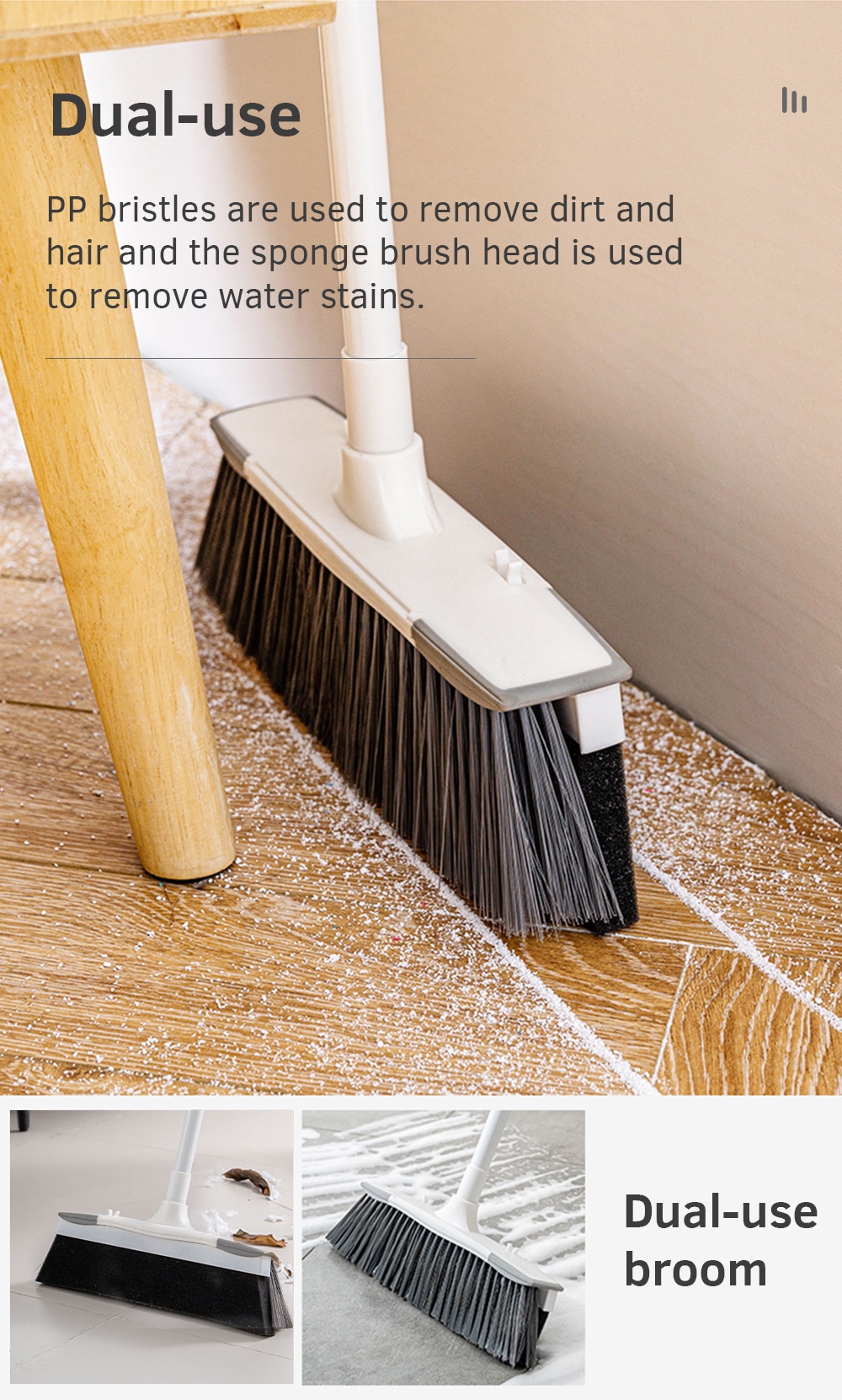 Multifunctional Dual-use Broom 2-in-1 Bathroom Sweeper-2